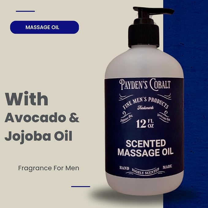 Payden's Cobalt Bay Rum for Men Scented Massage Oil, 12 Oz