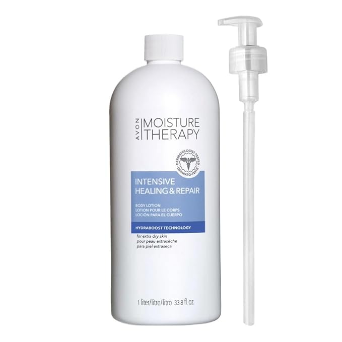 AVON Moisture Therapy Intensive Healing & Repair Body Lotion for Dry Skin — Unscented Moisturizing Lotion with 24-H Hydration — Bonus Size Body Moisturizer for Sensitive Skin — 33.8 fl oz with Pump