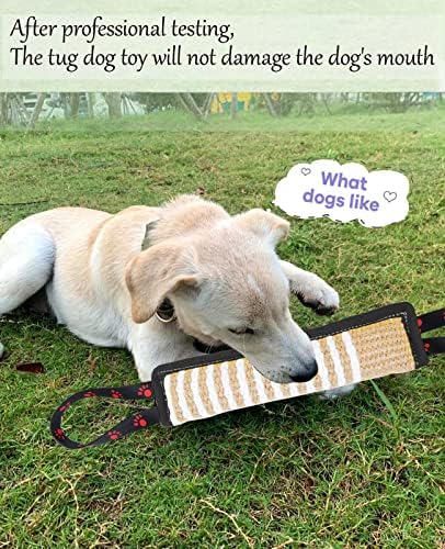 Clysoru Dog Tug Toy Tough Jute Bite Pillow Lasting Training Equipment Puppy to Large Dogs Interactive for Large and Small