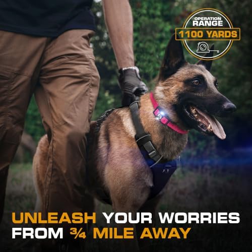 INVIROX Ultra K9 E Collar for Large Breeds with 124 Training Levels | For Reactive Stubborn or Hard-to-Train Dogs, ¾ Mile Range, Night-Light Mode, Safe Communication, IP67 Waterproof