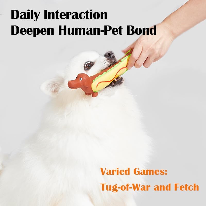 Mikivery Dog Chew Toys Tough Squeaky Latex Toy, for Aggressive Chewers