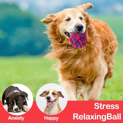 18 Pcs Dog Rope Toys Set Interactive Cotton Chew Toys for Aggressive Chewers 3 Knots Rope Balls for Medium Small Dog Puppy Tug of War Pet Teeth Cleaning Fun Training Birthday Gifts