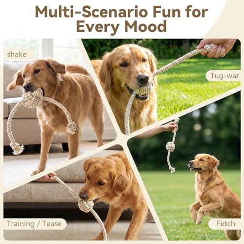 Puppy Chew Toys for Teething, Interactive Rope Toys for Small and Medium Dogs, Fun Chew Rope for Training, M Size