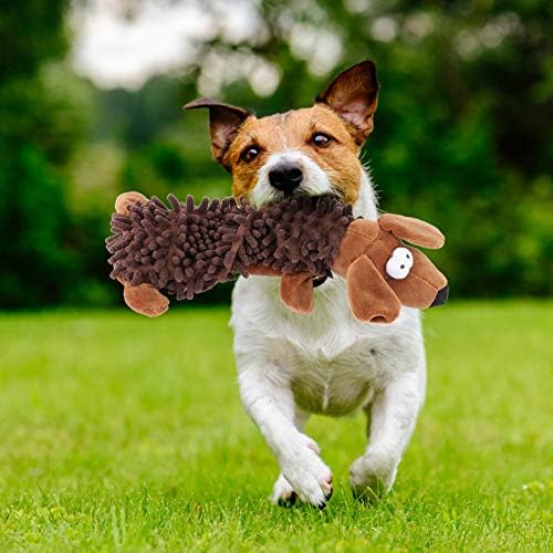 Dog Toys, Indestructible Plush Dog Toy for Aggressive Chewers(Brown Dog)