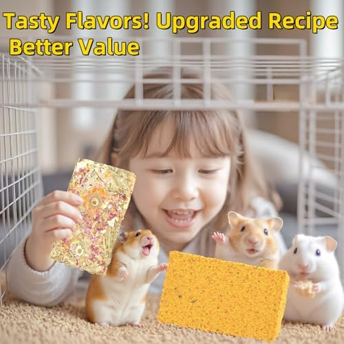 Rabbit Chew Toys 6+4 pcs Timothy Hay Treat with Flower Carrot Chips