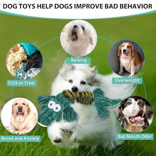 Drmstow Squeaky Dog Toys for Large Dogs, Cute Puppy Toys, Plush Stuffed Pet Dog Toys with Crinkle Paper, Interactive Tug of War Dog Toys to Keep Them Busy for Small Medium Big Dogs