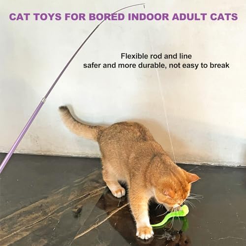 Cat Toys 11Pcs Interactive Cat Wand Worm Refills for Indoor Cats