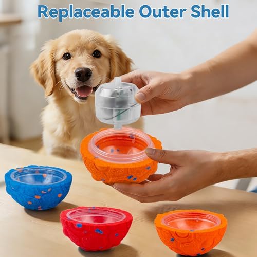 Newget Interactive Dog Toy Ball Replacement Shell, Chew-Resistant Orange