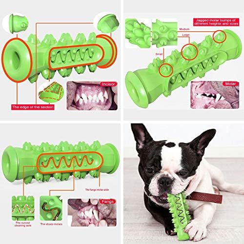 Guardians Dog Chew Toys for Aggressive Chewers, Dog Toothbrush Care Cleaning Stick, Puppy Toothing Chew Toy for Small Middle Pets (Blue+Green)