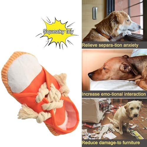Dog Chew Toys,Creative Shoes Shape Squeaky Toy, Durable and Safe Dog Playing Toy Funny Shoes Sound Toy for Small and Medium Pets