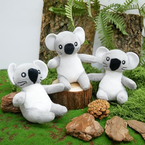 Koala Plush Dog Toy Squeaky Toy, Interactive Hide and Seek Replacement Dog Toys for Small & Medium Dogs (3Pcs Squeaky Koala)