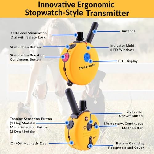E-Collar Educator ET-402 Dog Training Collar, 2 Dog System, Yellow