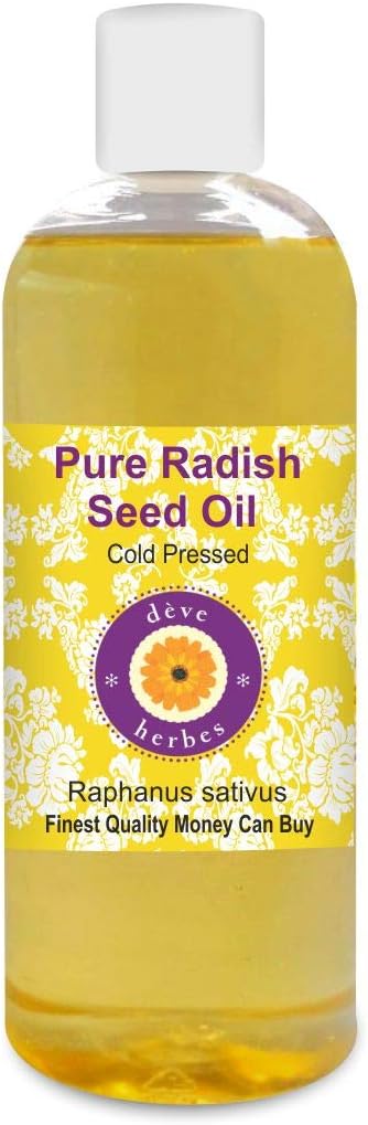 Deve Herbes Pure Radish Seed Oil (Raphanus sativus) Cold Pressed 200ml (6.76 oz)