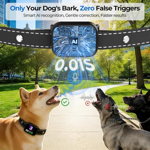 RPZ Bark Collar for Small Medium Large Dogs 8-150 Lbs, Black