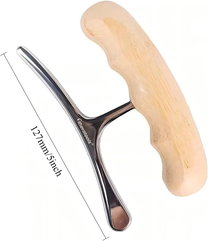 Wooden Handle Gua Sha Massage Tool | Soft Tissue Myofascial Release Muscle Relaxation Post Workout Recovery For Back Neck Shoulders Legs Wholesale