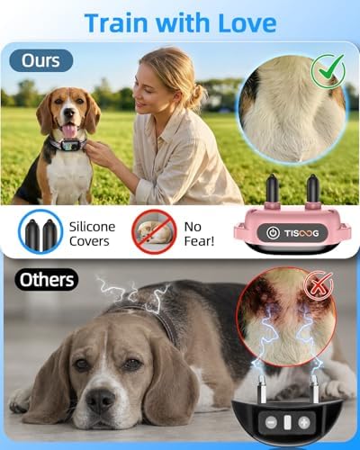 3300ft Dog Shock Collar with Remote Control, IPX7 - Pink