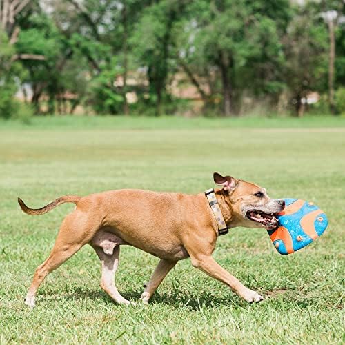 Chuckit! Whistle Flight Fetch Toy, Orange/Blue, for Medium to Large Dogs