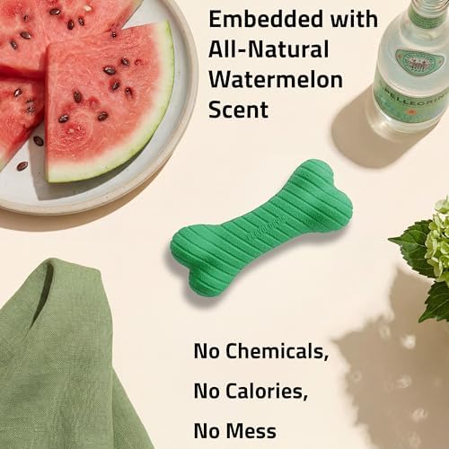 Playology Dual Layer Bone Dog Chew Toy - Small, Watermelon Scent, 2-Pack
