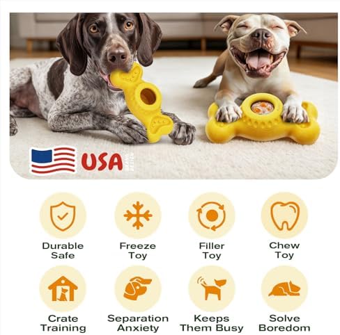 KADTC 3-in-1 Frozen Treat, Lick, Tough Chew Dog Toy for Medium/Large Dogs