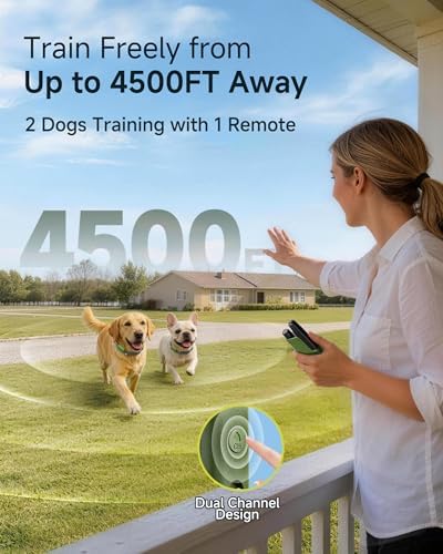 Dog Shock Collar - 4500FT Dog Training Collar with Remote for Dogs 10-120lb | IPX8 eCollar with No-Shock Mode, Beep(1-8) Vibration(1-16) Shock(0-99), Waterproof Electric Colalr for Small Medium Large Dog