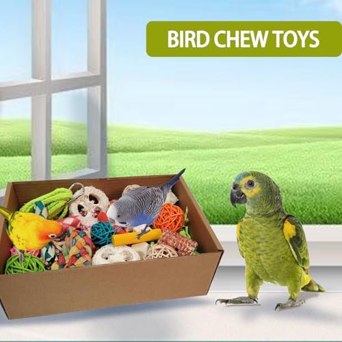 Bird Toys，Colorful Parrot Foraging and Tearing Toy Box