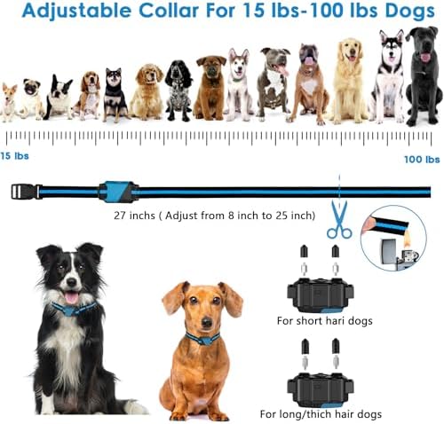 PIOUNS Shock Collar for Dogs, Dog Training Collar with Remote, 3 Modes