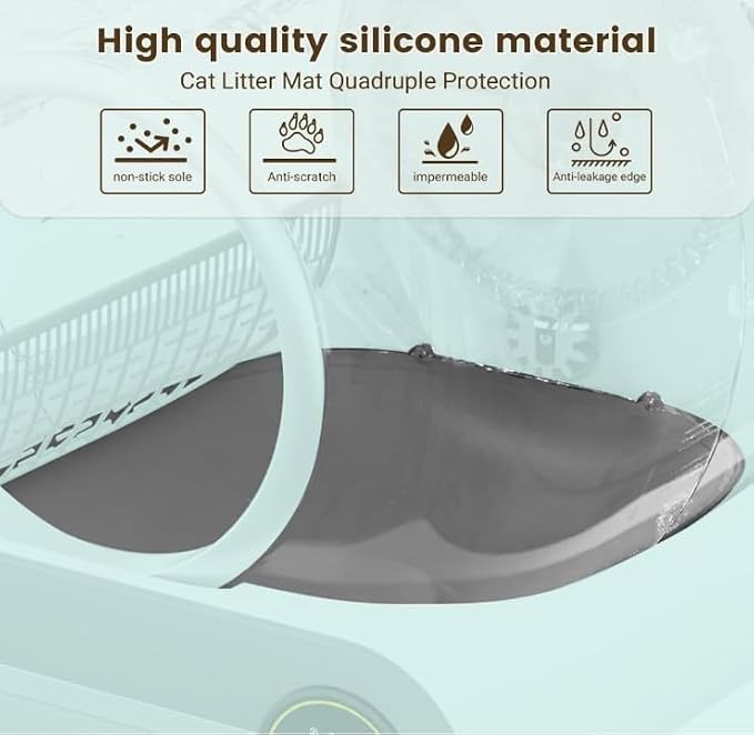 Silicone Litter Pad Accessory Anti Bite Leakproof Anti Scratch Replacement Easy to Clean for Automatic Cat Parts 19.49x15.75x0.39inch