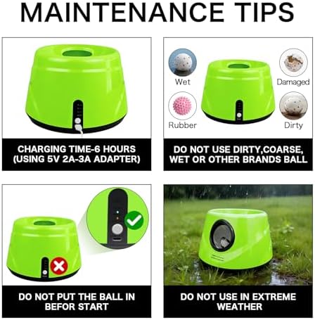 Dog Ball Launcher, Automatic ball launcher for dogs, Interactive dog toys for small and medium-sized dogs (indoor/outdoor) Includes 3 ETPU balls, Ball Launcher with 3 Adjustable Distance Settings