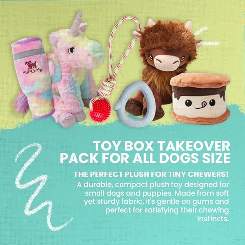 Snugarooz Plush & Crinkle Carnival Bundle for All Dog Breeds – Sea Horse (Purple), Just Jeff (2-in-1 Monster), #tacocat & Jelly the Fish – Soft & Squeaky Sensory Play Set