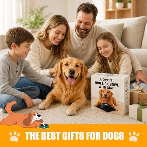 Slow Feeder Dog Bowl with Rolling Ball, 2 in 1 Dog Lick Bowl with Mat