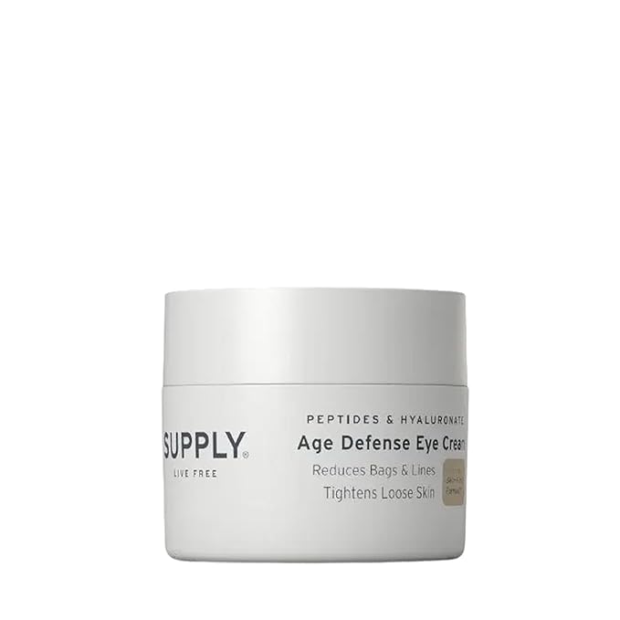 Supply Age Defense Eye Cream with Hyaluronic Acid, Shea Butter & Caffeine – Anti-Aging Eye Moisturizer Reduces Dark Circles, Puffiness & Under Eye Bags – Gentle, Plant-Based Skincare – 0.5 oz