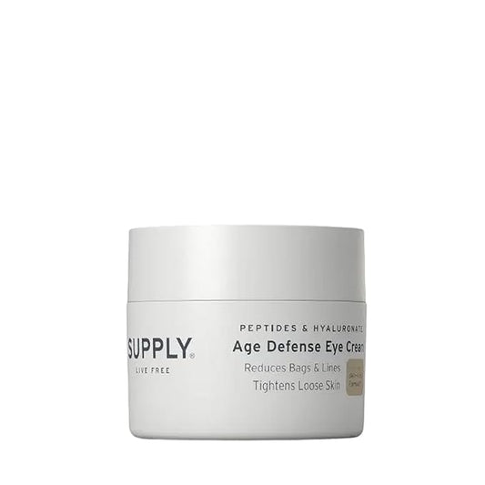Supply Age Defense Eye Cream with Hyaluronic Acid, Shea Butter & Caffeine – Anti-Aging Eye Moisturizer Reduces Dark Circles, Puffiness & Under Eye Bags – Gentle, Plant-Based Skincare – 0.5 oz