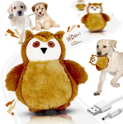 Interactive Dog Toys Rechargeable Moving Puppy Toys to Keep Them Busy, Touch Activated Puppy Toys, Puppy Dog Birthday Gifts, Electric Plush Entertainment Toy for Small & Medium Dogs