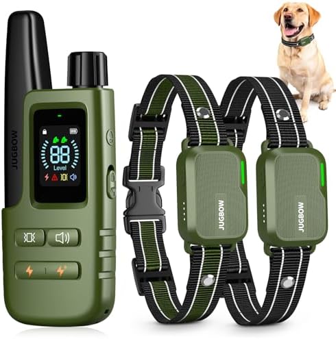 Dog Shock Collar for 2 Dogs- Dog Training Collar with Remote 4200FT, IPX8 Waterproof Electric Dog Collar with 4 Training Modes, Security Lock, Rechargeable eCollar for 10-120lbs Dogs