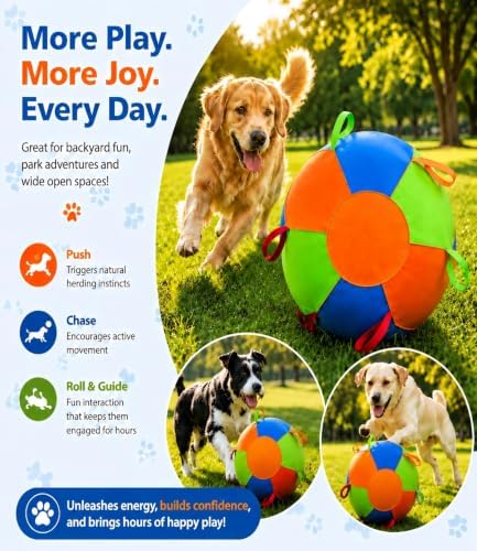 18" Herding Ball for Dogs, Large Dog Training Toy for Outdoor Play