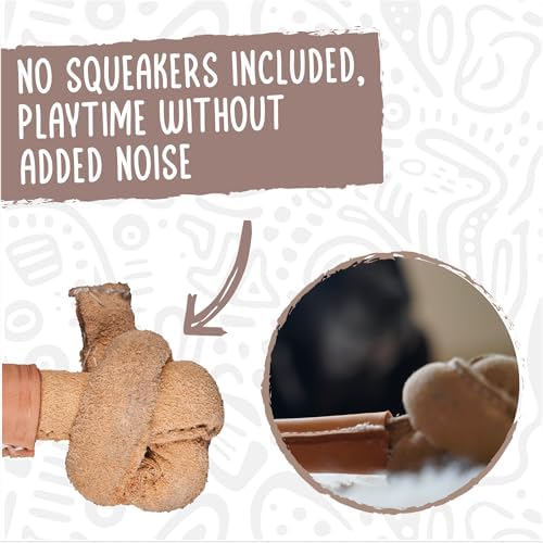 HuggleHounds Huggle-Hide Knotted Bone - Leather Dog Toys for Aggressive Chewers, Interactive for Small or Large Breeds, Tough & Durable - Leather Bone, Small