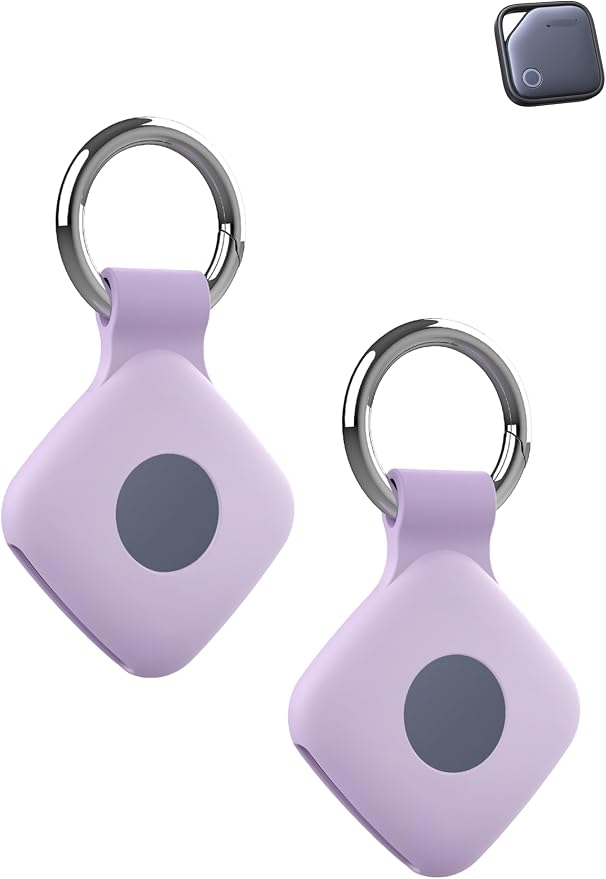 Case for UGREEN Tracker Tags, Shockproof Silicone Cover. | Shockproof & anti - slip, protects against scratches. Precise cutouts ensure full functionality. Purple(2 Pack).