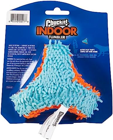 Chuckit! Indoor Fetch Tumbler Toy for Dogs, Orange and Blue, 4.5 inches (Pack of 12)
