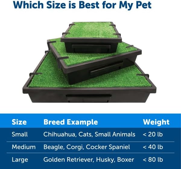 PetSafe Pet Loo Portable Dog Potty, Medium | Gass Mat Toilet Alternative for Puppy Pads, Perfect for House Training and Small Spaces, Less Odor and Conveneint Clean-Up