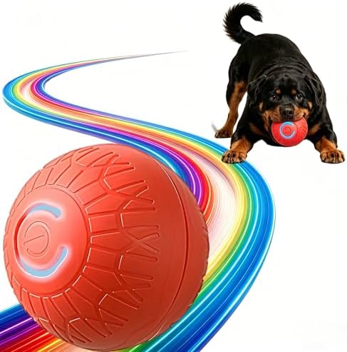 Interactive Dog Toys Dog Ball – 3 Play Modes Smart Moving Bouncing Dogs Ball, E-TPU Smart Dog Ball with Remote Control, Automatic Rolling Dog Toy for Small Medium Dogs to Boredom Relief (Orange)