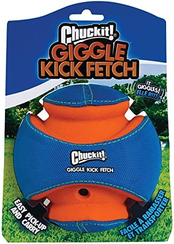 ChuckIt! Kick Fetch Dog Toy Ball With Giggle Sounds, Small