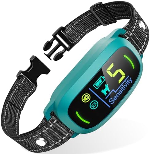FAFAFROG Dog Bark Collar, Rechargeable Smart Collar, Anti Barking Training Collar with 5 Adjustable Sensitivity Beep Vibration, Bark Collar for Large Medium Small Dogs (Clear)
