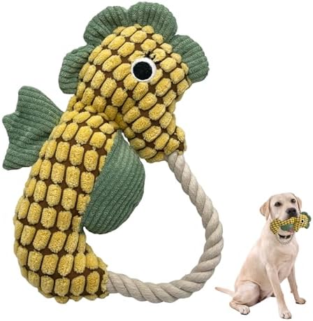 Plush Wrinkled Squeaky Dog Toy,2-Pack The Best Durable Teething Puppy Rope Chew Toy Keeps Them Busy Playing Hide-and-Seek Suitable for Puppy, Medium Dogs and Large Dogs (Green)