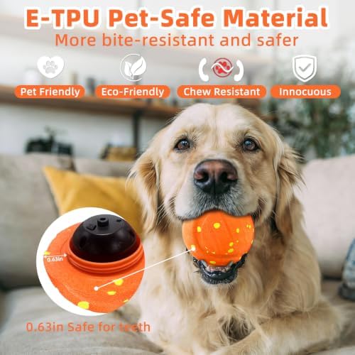 Interactive Dog Ball Toy, Auto Moving, 3 Modes, Waterproof USB Rechargeable
