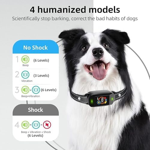 Dog Barking Collar, Barking Collar for Small Medium Large Dogs, Smart AI Dual Identification Anti-Barking Collar, Rechargeable Automatic Stop Dog Barking Collar with 3 Adjustable Shock Modes