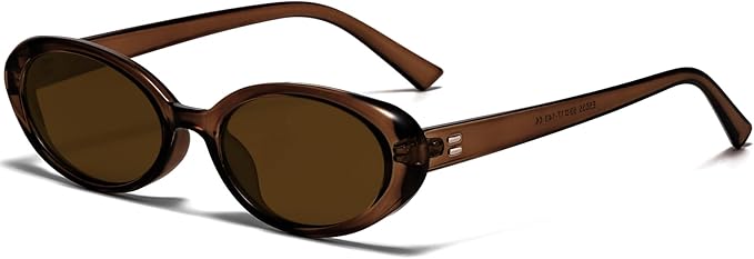 Breaksun Retro Oval Sunglasses for Women Men Fashion Small Oval Sunglasses 90s Vintage Shades