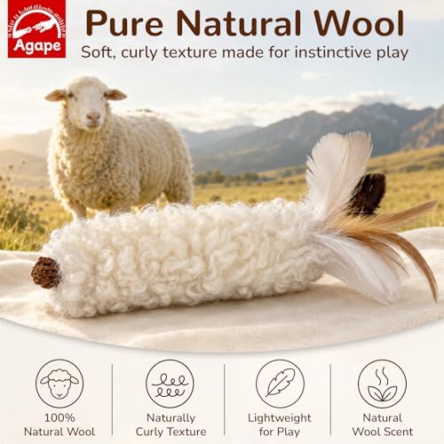Agape Wool Cat Toys with Catnip & Silvervine Gall Fruit, Soft Plush Toys