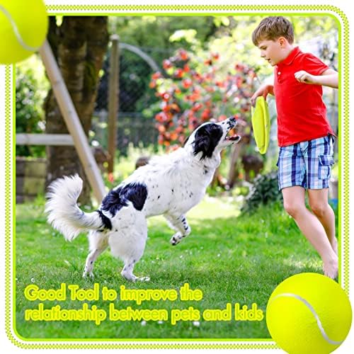 Sratte 6 Pcs Large Tennis Ball Dogs, Fluorescent Yellow, 9.5 Inch