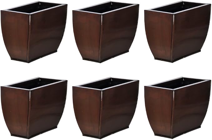 Gloss Brown 509 Small Zinc Vase - Set of 6