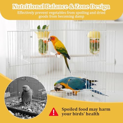 2 PCS Bird Food with Water Storage Design, Hanging Birds Feeder (Yellow)